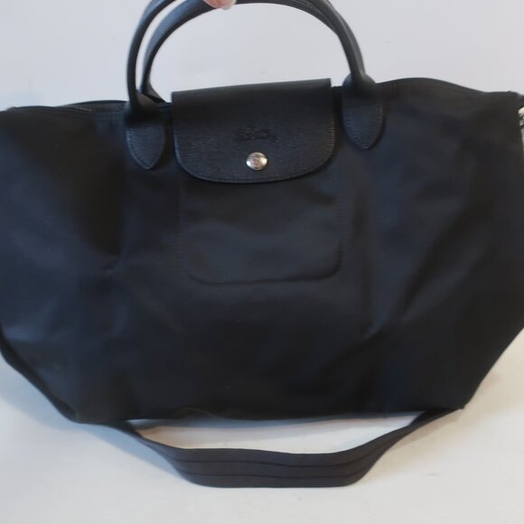 Authentic Womens Longchamp Paris Black Modele Depose Neo Crossbody Tote Handbag - Picture 4 of 16